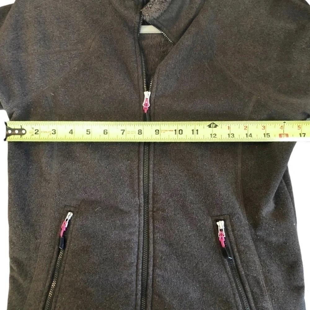 Nike ACG Fleece Thermal Sherpa Jacket Full Zip Faux Fur Lined Gray Pink Small